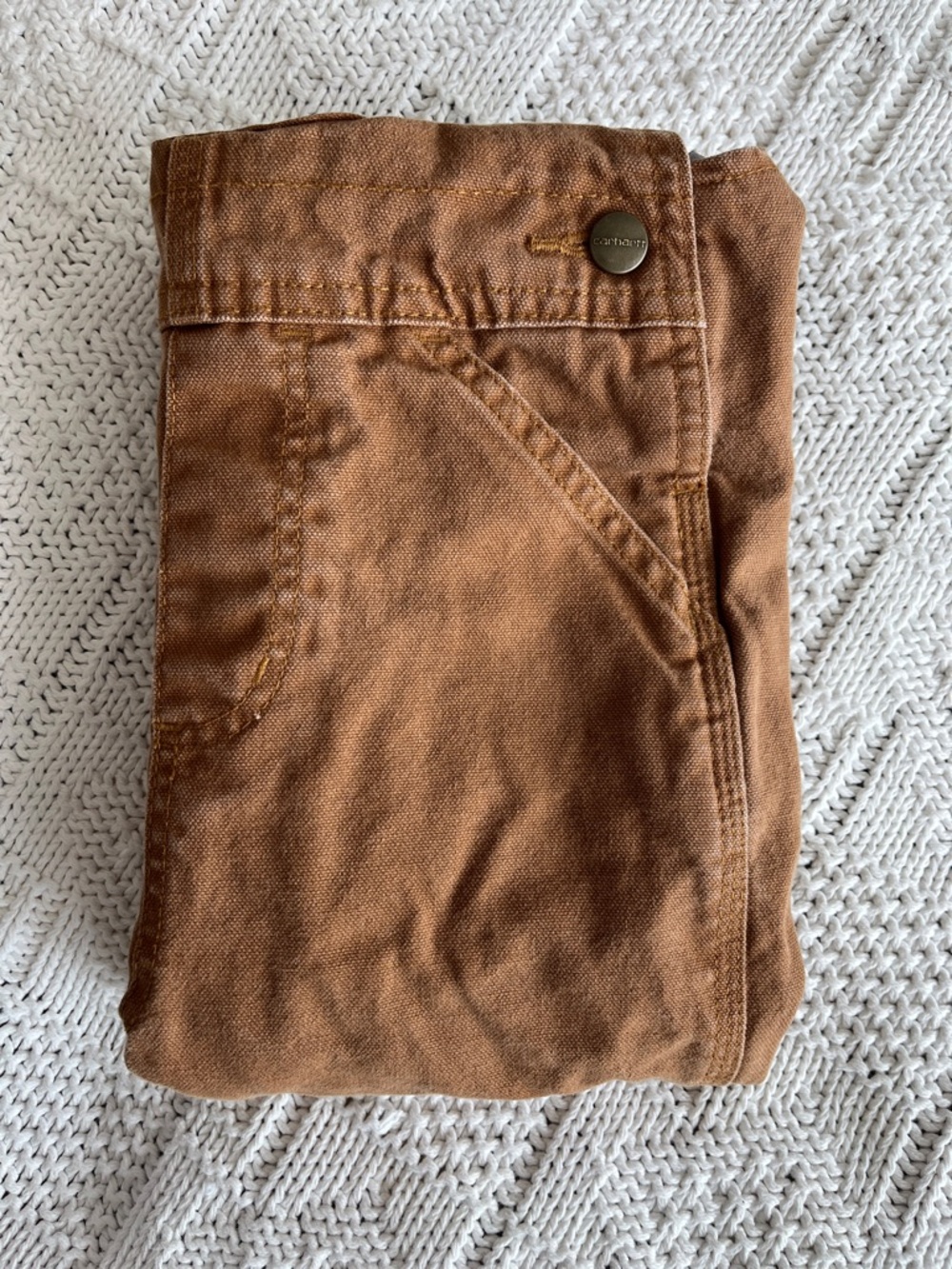 Carhartt Kids' Canvas Bib Overall Flannel-Lined in Carhartt Brown Sz 2T - Picture 10 of 10